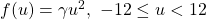 f(u)=\gamma u^2,\ -12\leq u<12