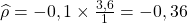 \widehat{\rho}=-0,1\times \frac{3,6}{1}=-0,36