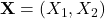 \mathbf{X} = (X_1, X_2)